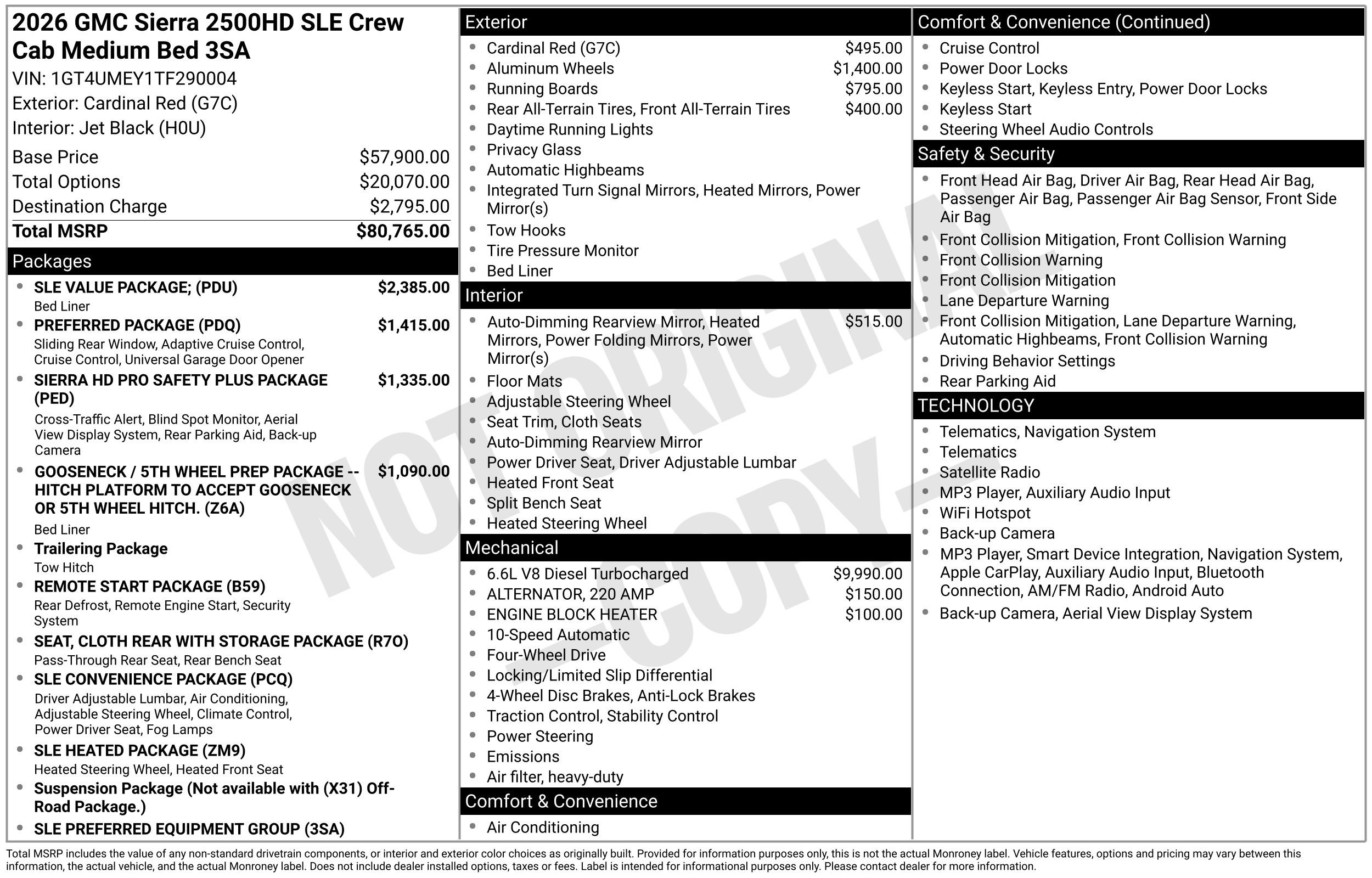 New 2026 GMC Sierra 2500 SLE w/ SLE Value Package; AWD/4WD image 3
