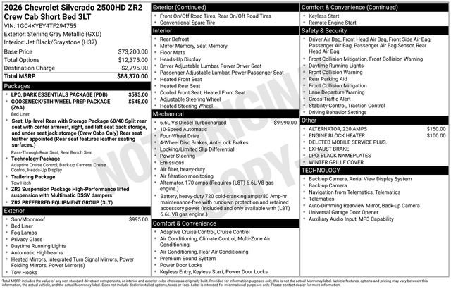 New 2026 Chevrolet Silverado 2500 ZR2 w/ LPO, Dark Essentials Package AWD/4WD image 27