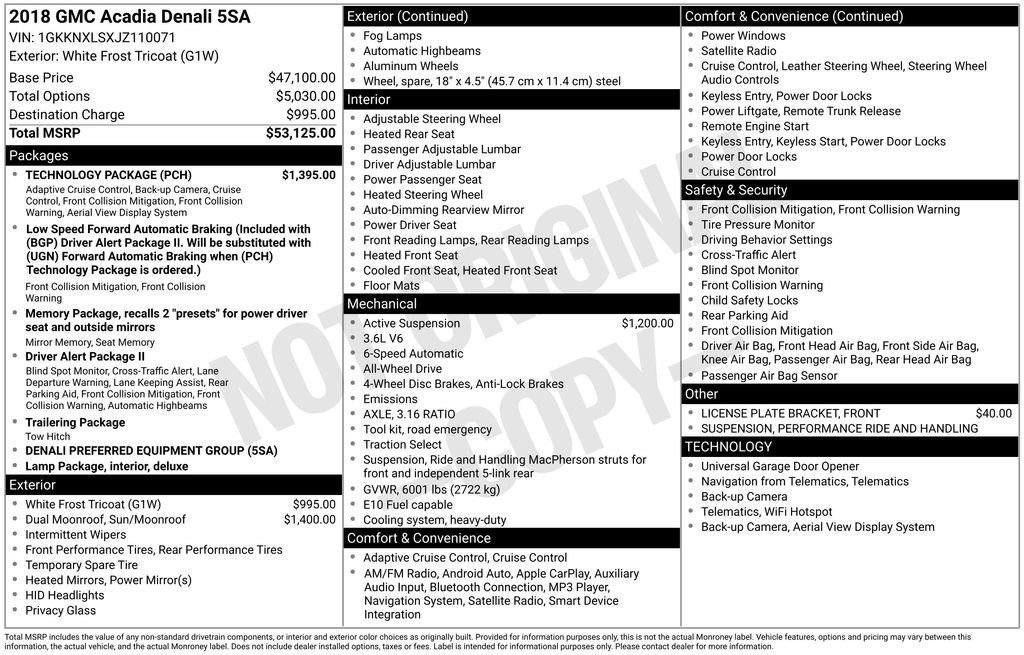 Used 2018 GMC Acadia Denali w/ Technology Package image 30