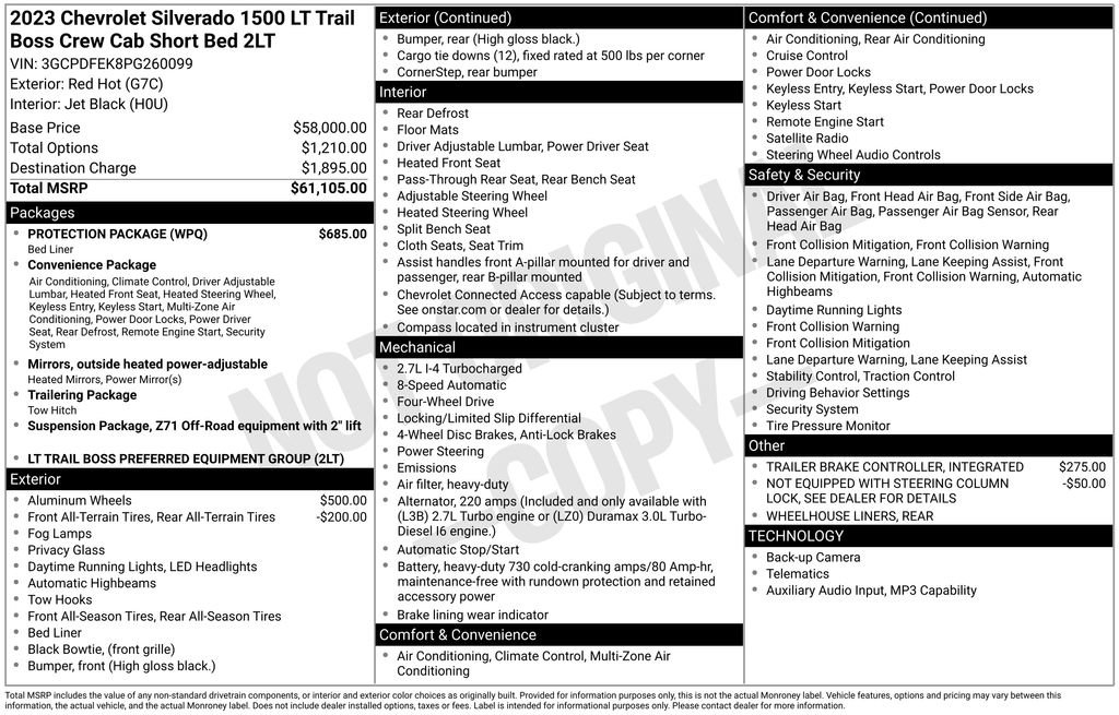 Certified 2023 Chevrolet Silverado 1500 LT Trail Boss w/ Protection Package image 10