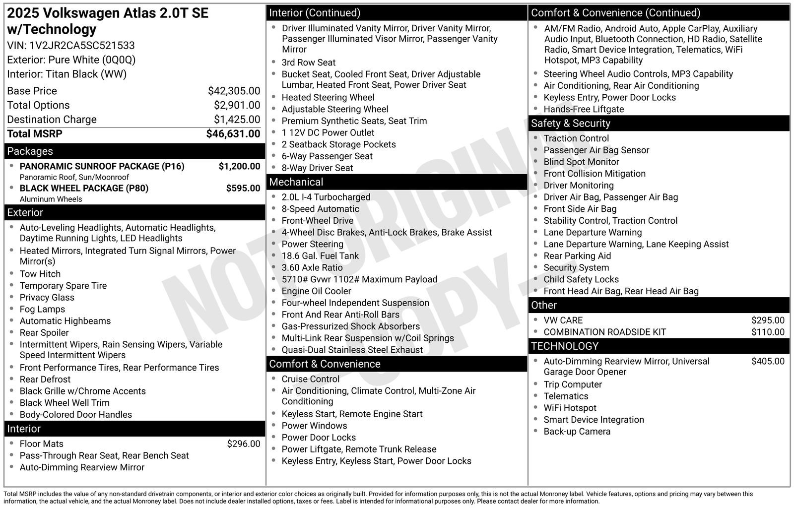 Used 2025 Volkswagen Atlas SE w/ Panoramic Sunroof Package image 16