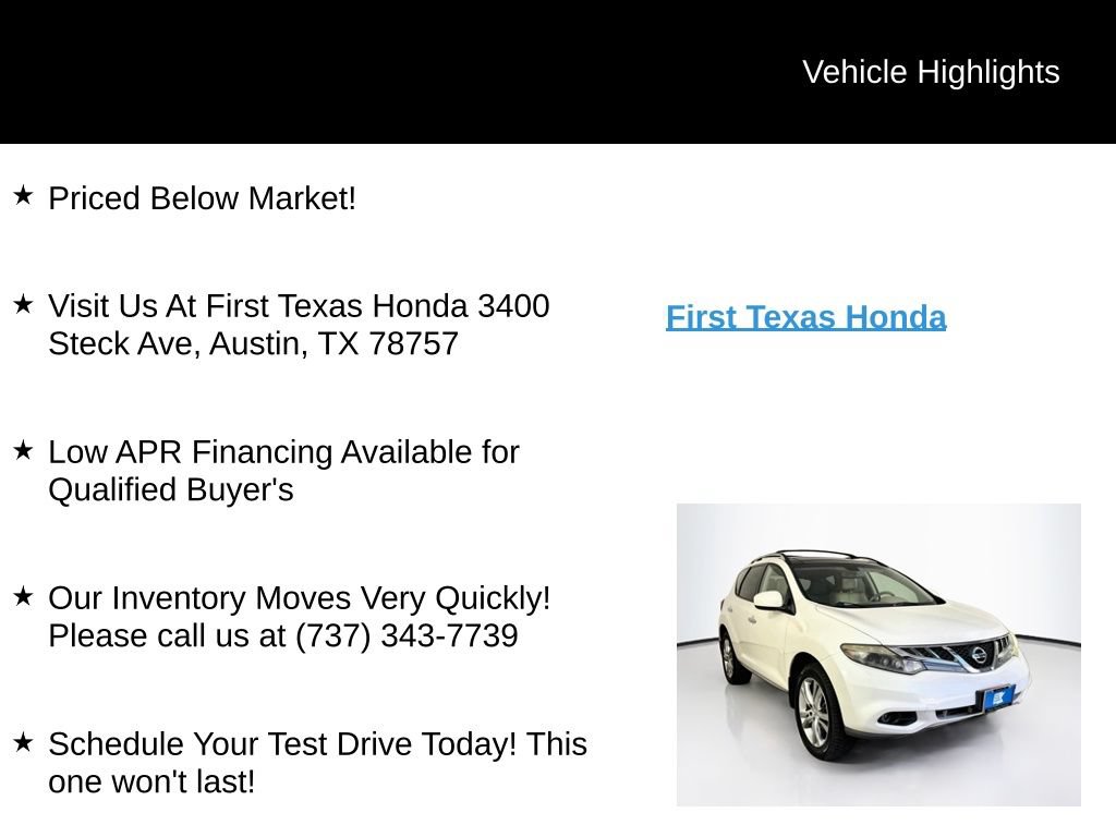 Used 2012 Nissan Murano LE FWD image 9