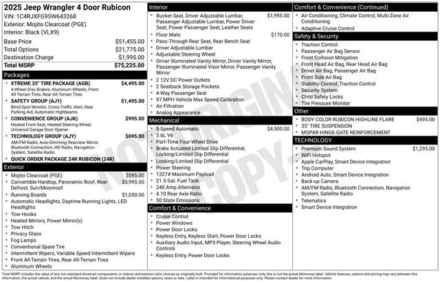 New 2025 Jeep Wrangler Unlimited Rubicon w/ XTREMEE 35" Tire Package AWD/4WD image 5