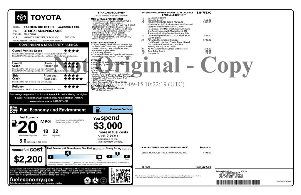 Used 2023 Toyota Tacoma TRD Off-Road w/ TRD Premium Off Road Package image 4