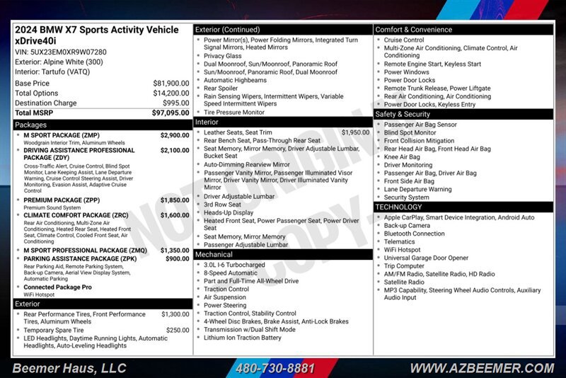 Used 2024 BMW X7 xDrive40i w/ M Sport Package AWD/4WD image 2