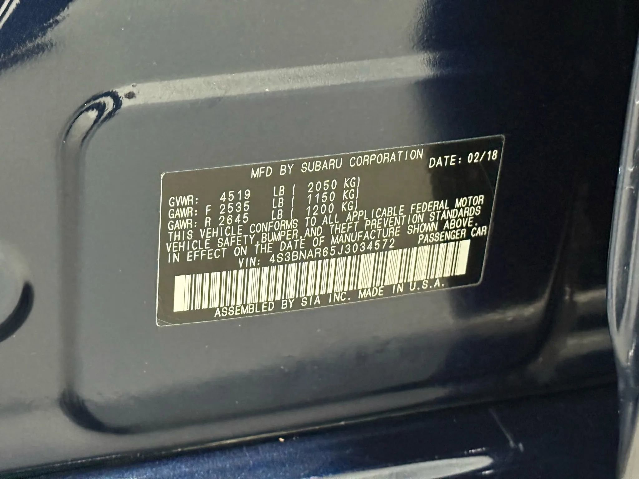 Used 2018 Subaru Legacy 2.5i Sport w/ Popular Package #2B AWD/4WD image 51