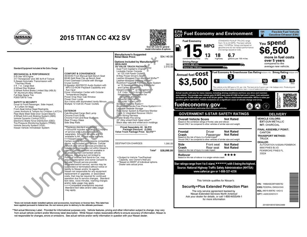 Used 2015 Nissan Titan SV w/ SV Value Truck Package image 2