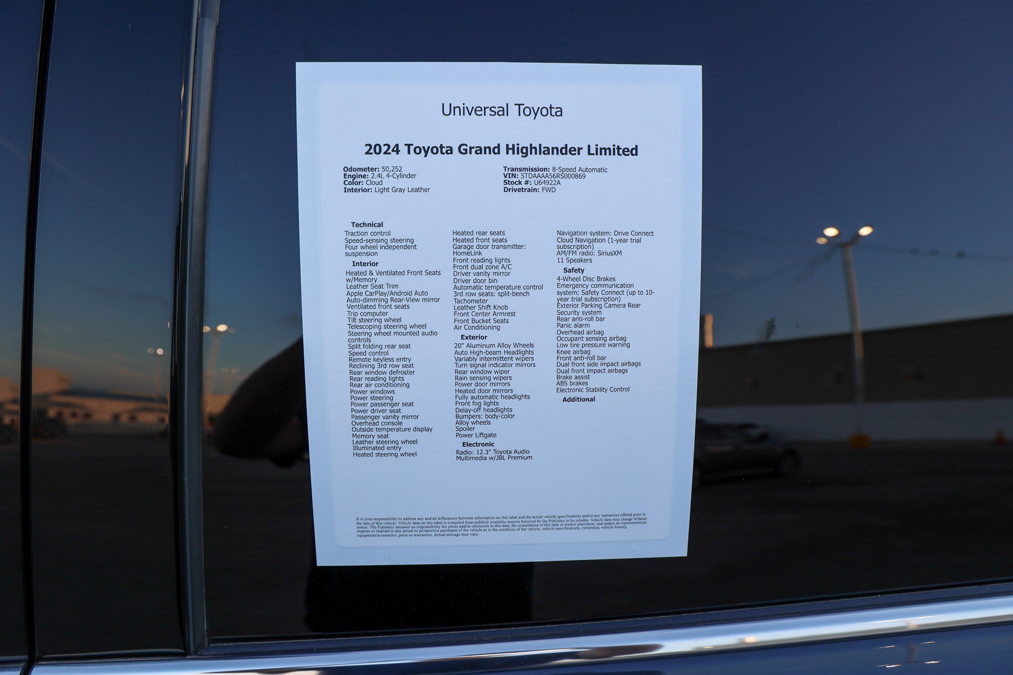 Certified 2024 Toyota Grand Highlander FWD image 50