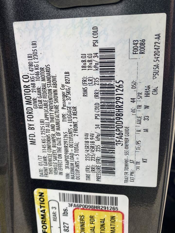 Used 2017 Ford Fusion Titanium AWD/4WD image 16