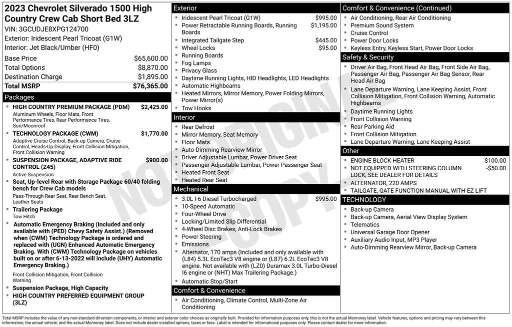 Used 2023 Chevrolet Silverado 1500 High Country w/ High Country Premium Package image 6