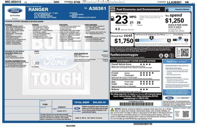 Used 2020 Ford Ranger XL w/ Equipment Group 101A Mid image 4