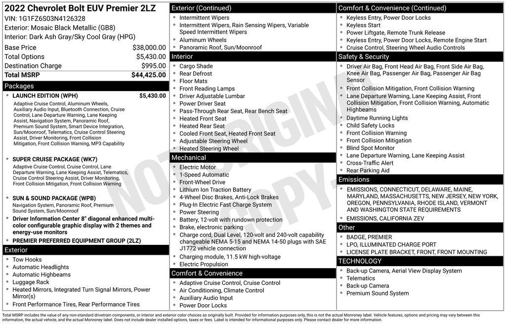 Certified 2022 Chevrolet Bolt EUV Premier w/ Launch Edition image 11