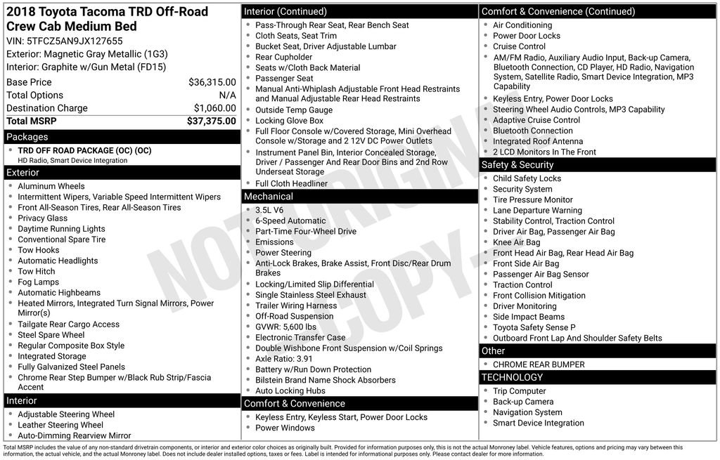 Used 2018 Toyota Tacoma TRD Off-Road image 34