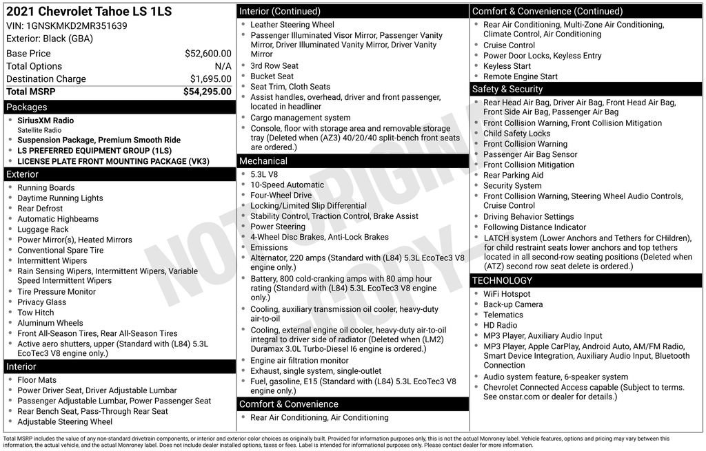 Used 2021 Chevrolet Tahoe LS AWD/4WD image 15