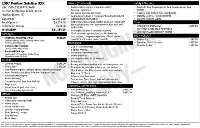 Used 2007 Pontiac Solstice GXP w/ Premium Package image 29
