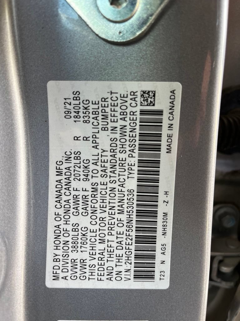 Certified 2022 Honda Civic Sport image 11