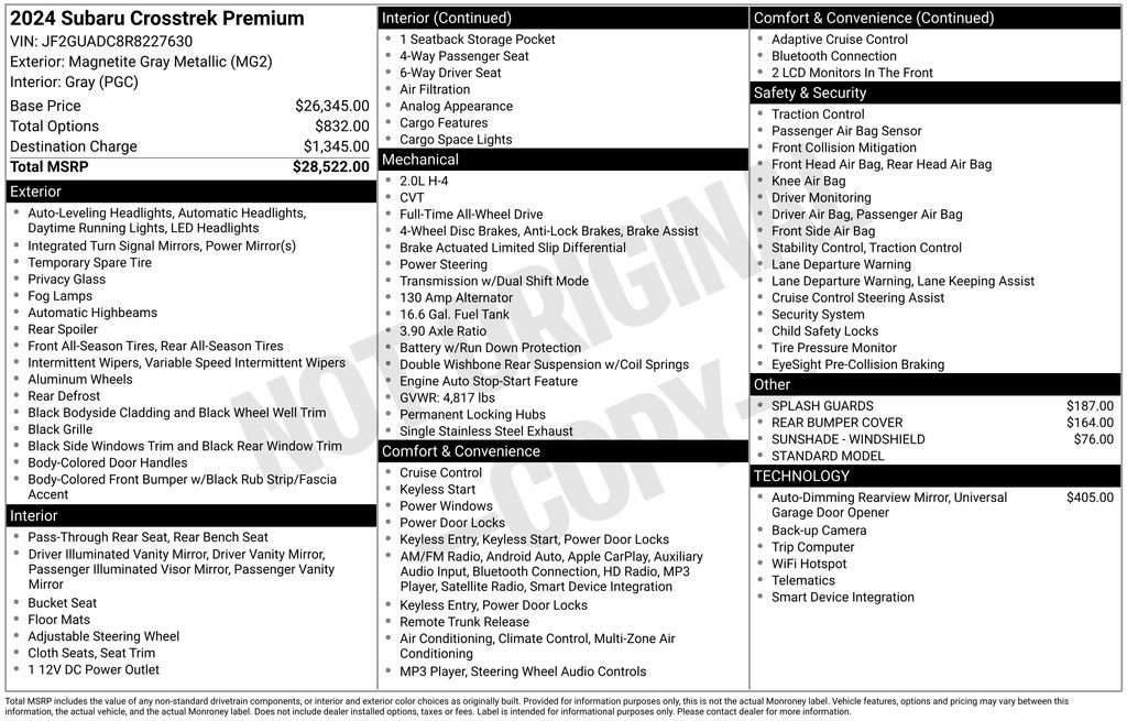 Used 2024 Subaru Crosstrek 2.0i Premium image 2