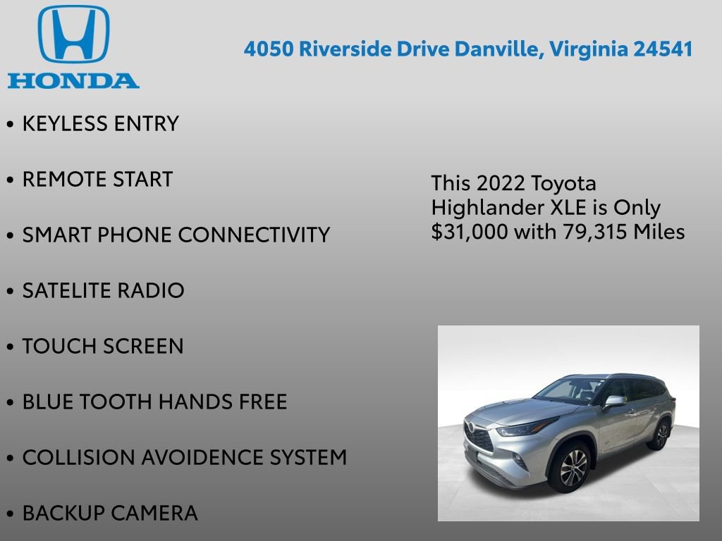 Used 2022 Toyota Highlander XLE AWD/4WD image 7