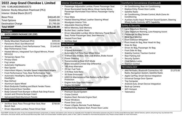 Used 2022 Jeep Grand Cherokee L Limited AWD/4WD image 17