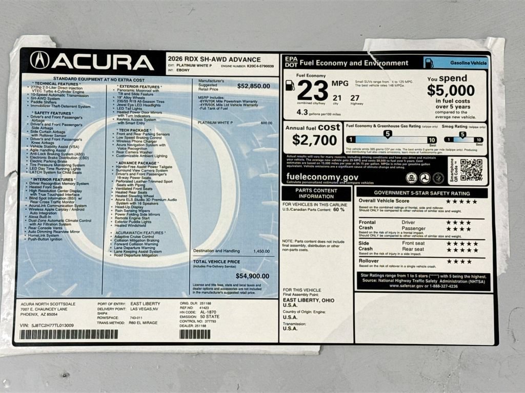 Used 2026 Acura RDX w/ Advance Package AWD/4WD image 9