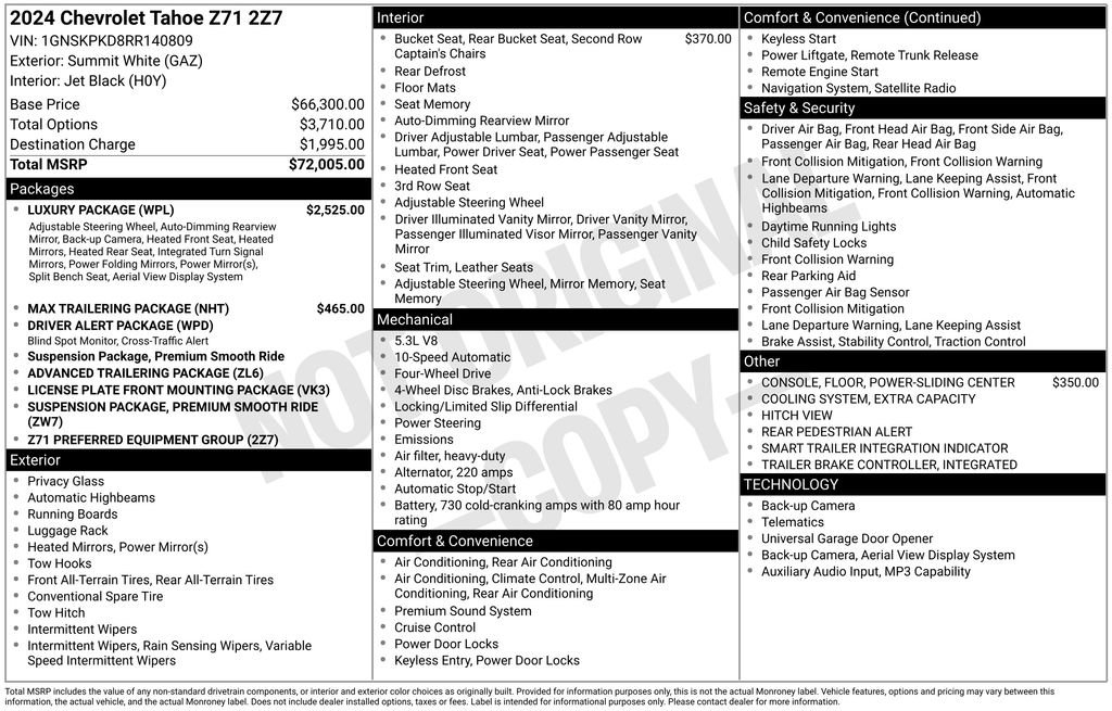 Used 2024 Chevrolet Tahoe Z71 w/ Luxury Package image 10