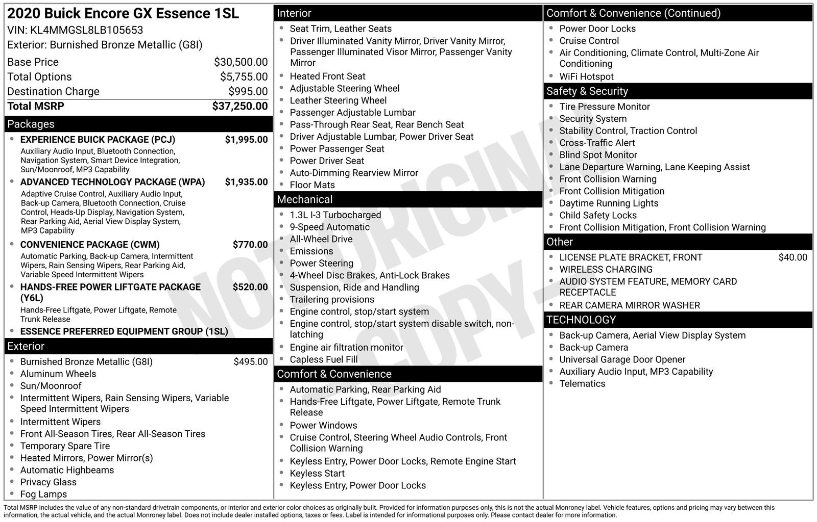 Used 2020 Buick Encore GX Essence w/ Experience Buick Package image 2