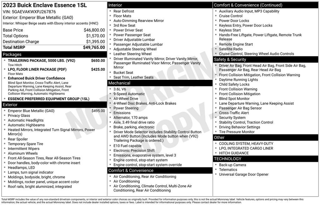 Used 2023 Buick Enclave Essence w/ Trailering Package, 5000 lbs. AWD/4WD image 6