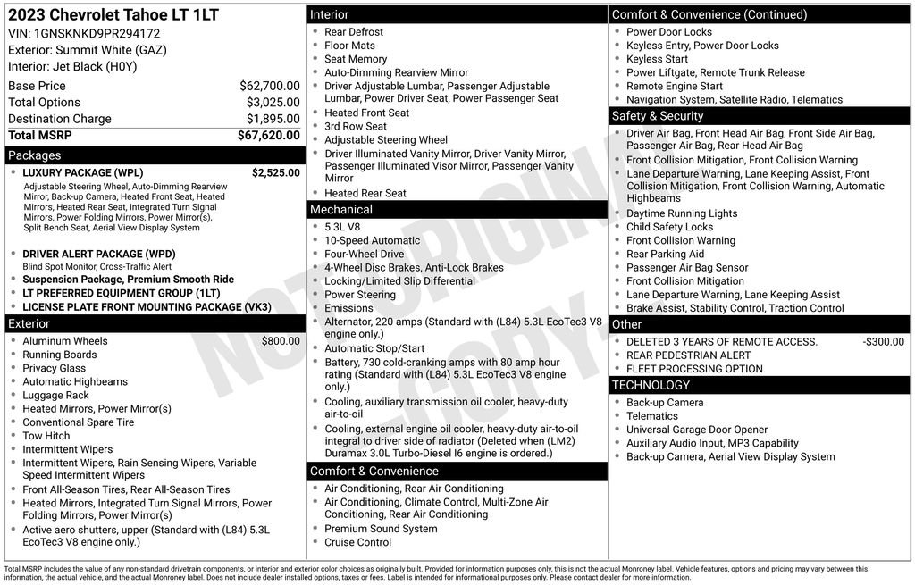 Used 2023 Chevrolet Tahoe LT w/ Luxury Package AWD/4WD image 8
