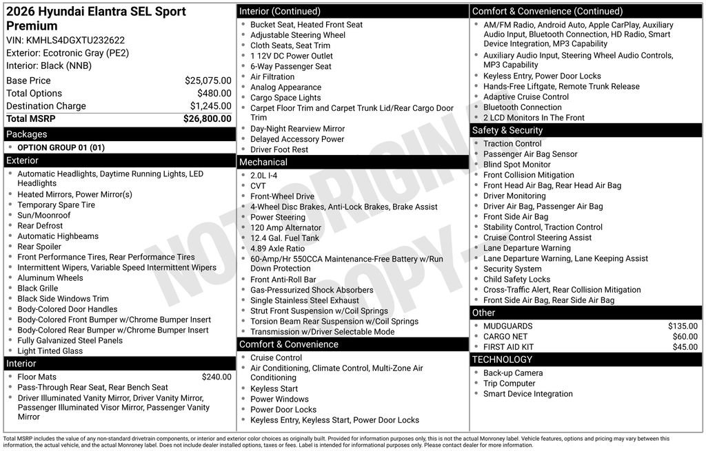 New 2026 Hyundai Elantra SEL Sport Premium FWD image 5