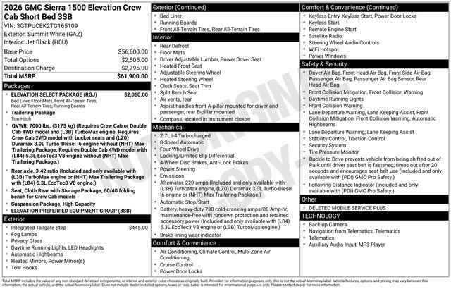 Certified 2026 GMC Sierra 1500 Elevation w/ Elevation Select Package AWD/4WD image 39