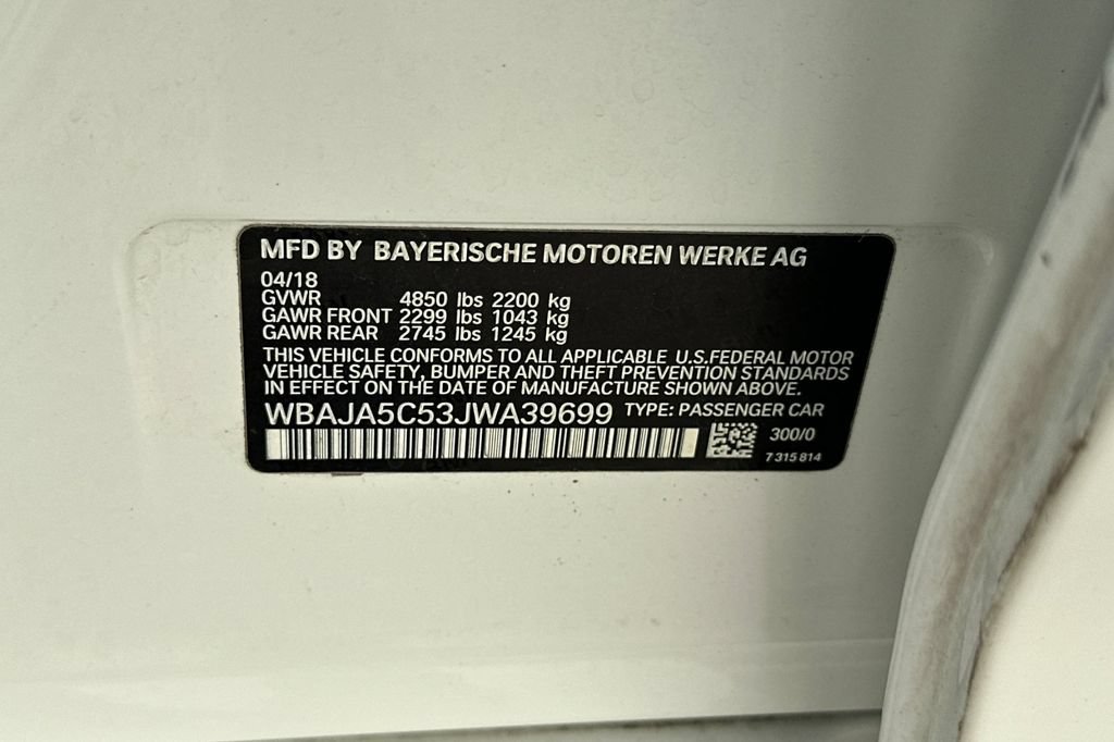 Used 2018 BMW 530i RWD image 33