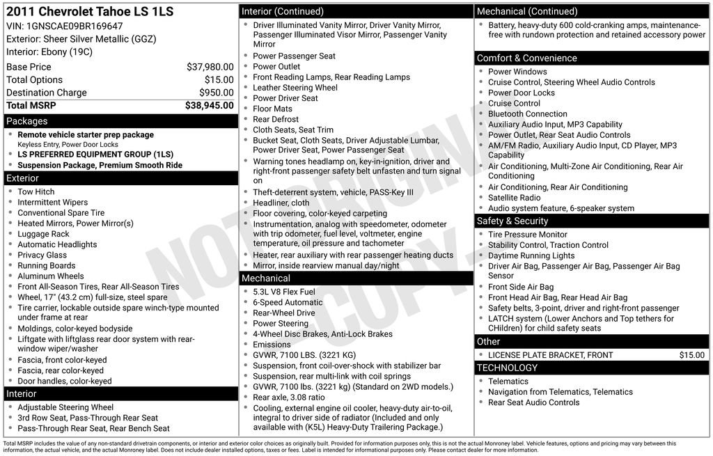 Used 2011 Chevrolet Tahoe LS