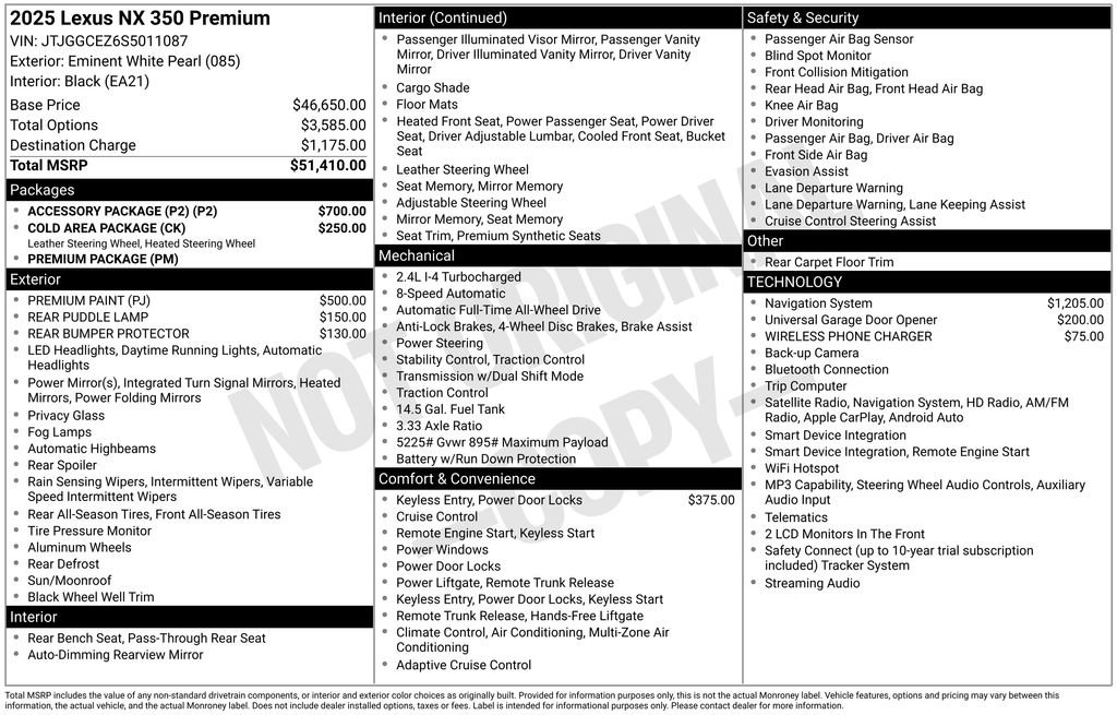 Used 2025 Lexus NX 350 AWD w/ Accessory Package (P2) image 38