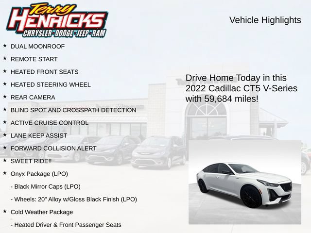 Used 2022 Cadillac CT5 V w/ LPO, ONYX Package AWD/4WD image 4