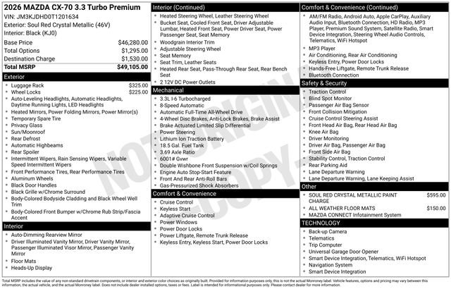 New 2026 MAZDA CX-70 3.3 Turbo w/ Premium Package image 2