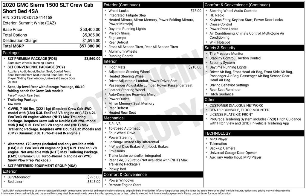 Used 2020 GMC Sierra 1500 SLT w/ SLT Premium Package image 62