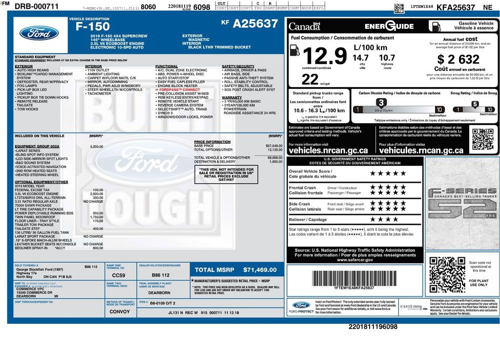 Used 2019 Ford F150 Lariat w/ Equipment Group 502A Luxury image 3