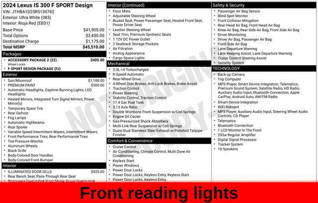 Used 2024 Lexus IS 300 F Sport w/ Accessory Package 2 RWD image 74