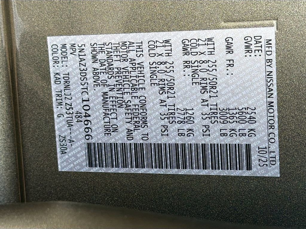 New 2026 Nissan Murano Platinum w/ Cargo Package image 35