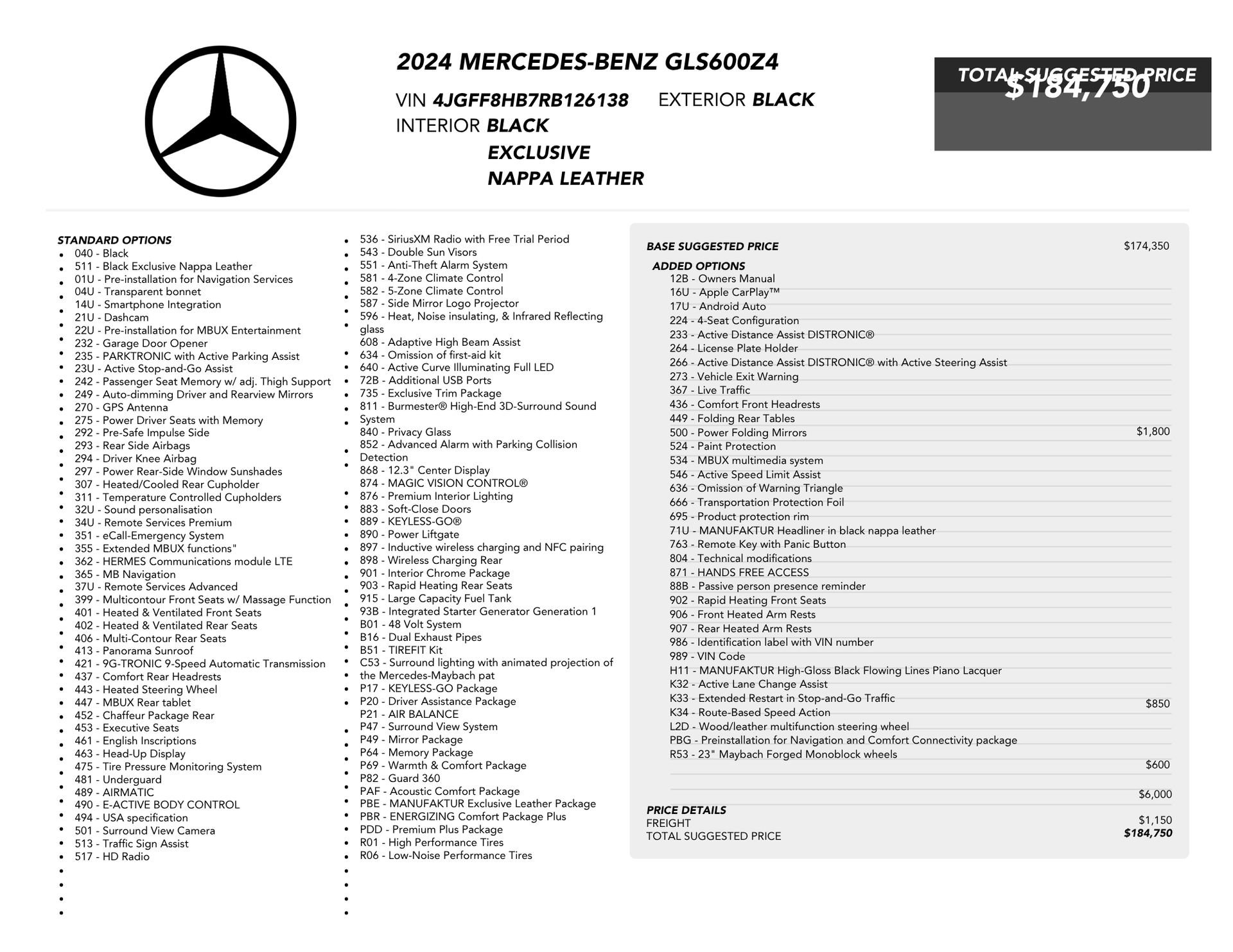 Used 2024 Mercedes-Benz Maybach GLS 600 4MATIC image 90