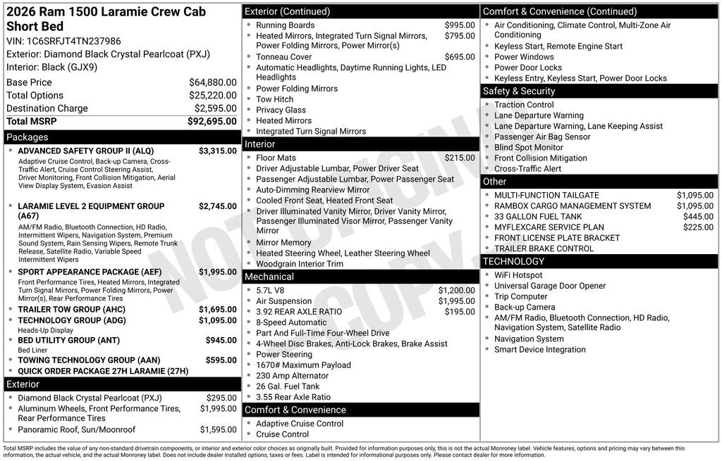 New 2026 RAM 1500 Laramie w/ Advanced Safety Group II image 2