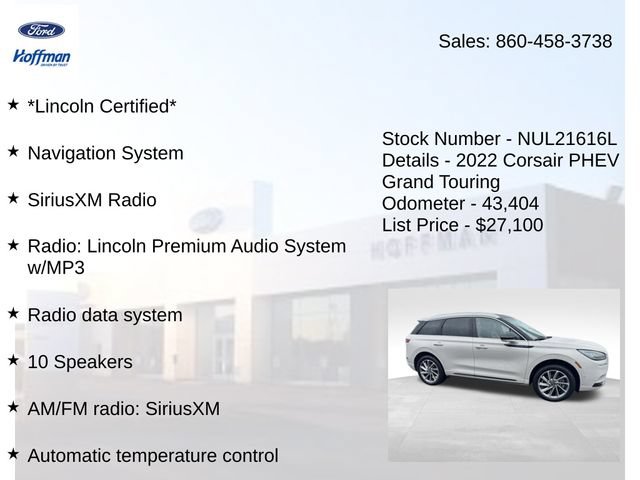 Certified 2022 Lincoln Corsair Grand Touring AWD/4WD image 10