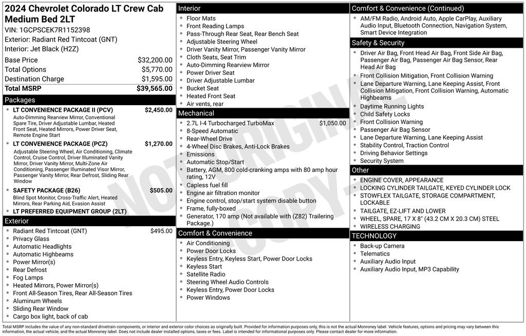 Used 2024 Chevrolet Colorado LT w/ LT Convenience Package II RWD image 6