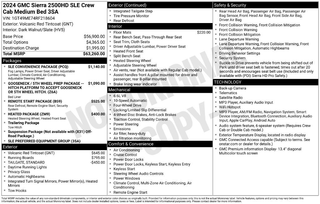 Used 2024 GMC Sierra 2500 SLE w/ SLE Convenience Package AWD/4WD image 2