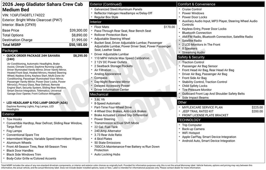 New 2026 Jeep Gladiator Sport AWD/4WD image 38