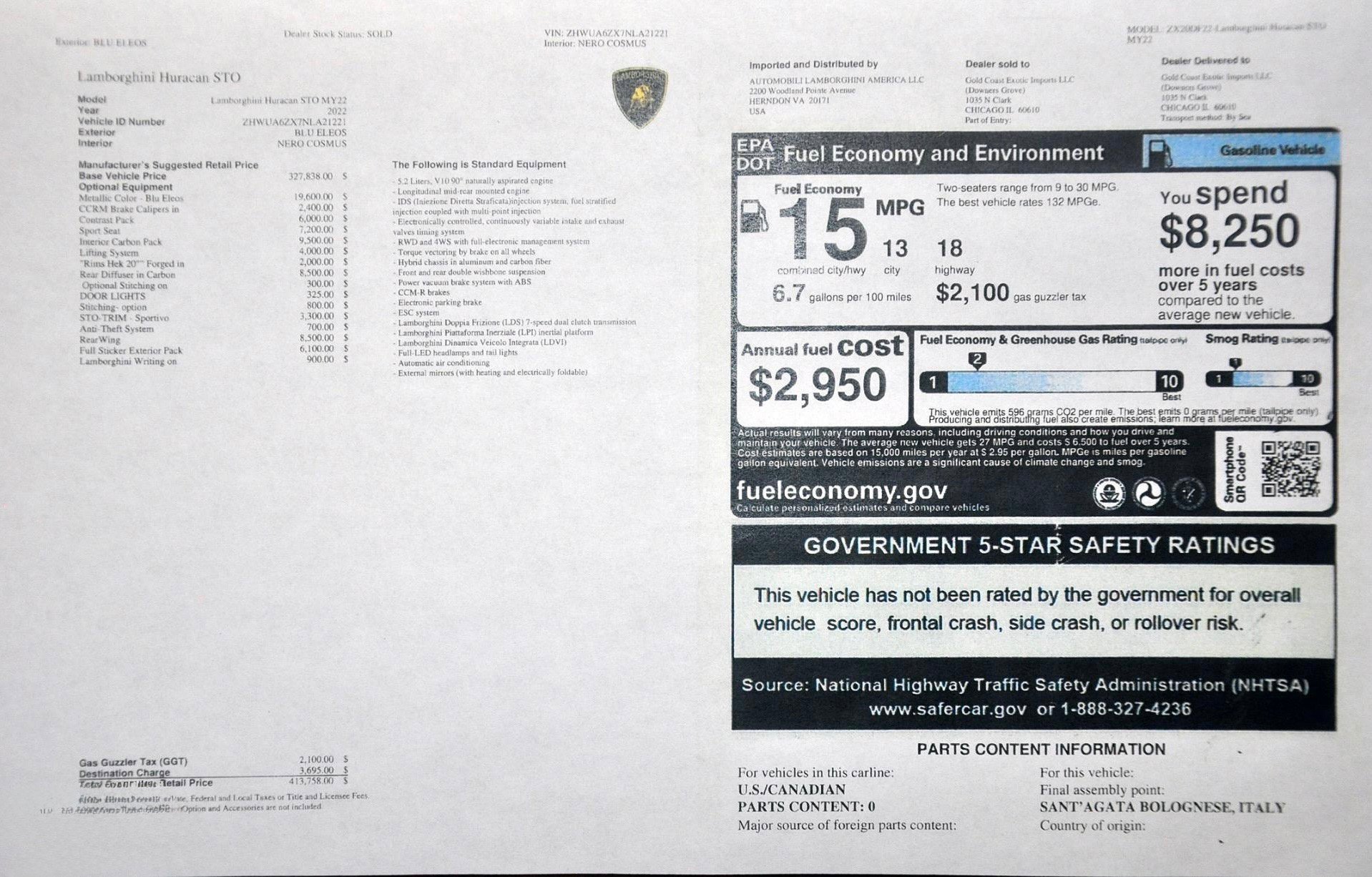 Used 2022 Lamborghini Huracan STO image 14