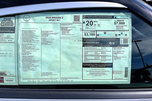 New 2026 Nissan Z Sport w/ Floor Mat Package RWD image 12
