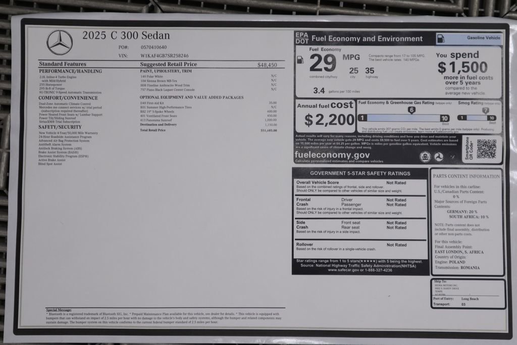 Certified 2025 Mercedes-Benz C 300 Sedan image 9