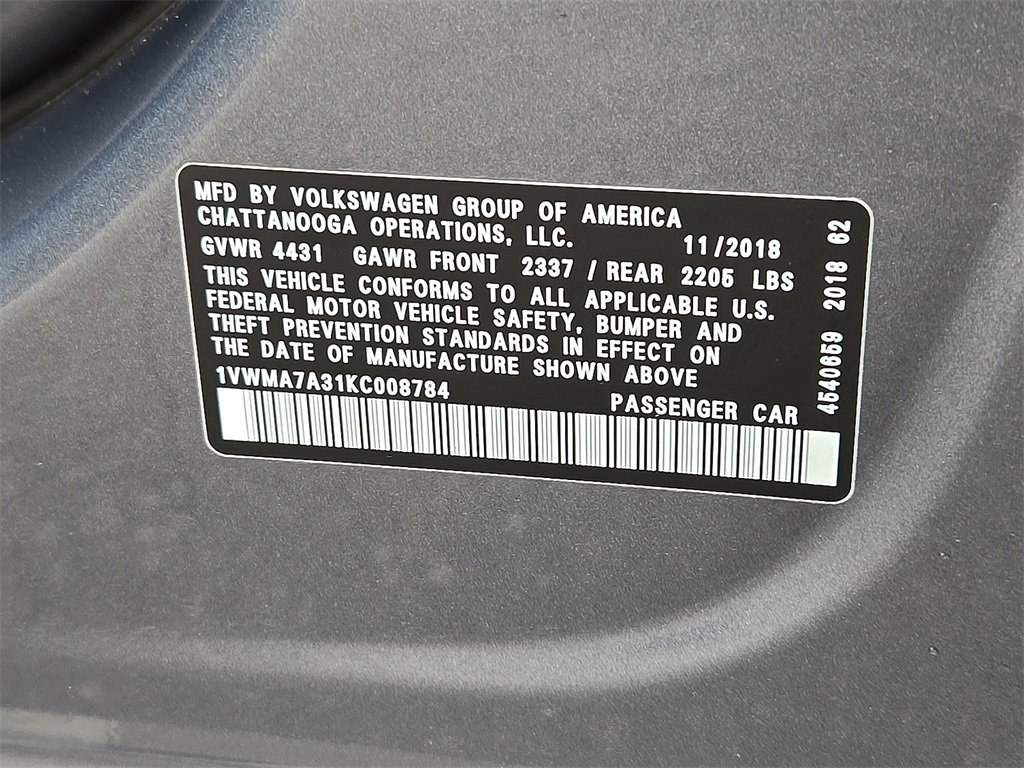 Used 2019 Volkswagen Passat 2.0T SE R-Line image 26