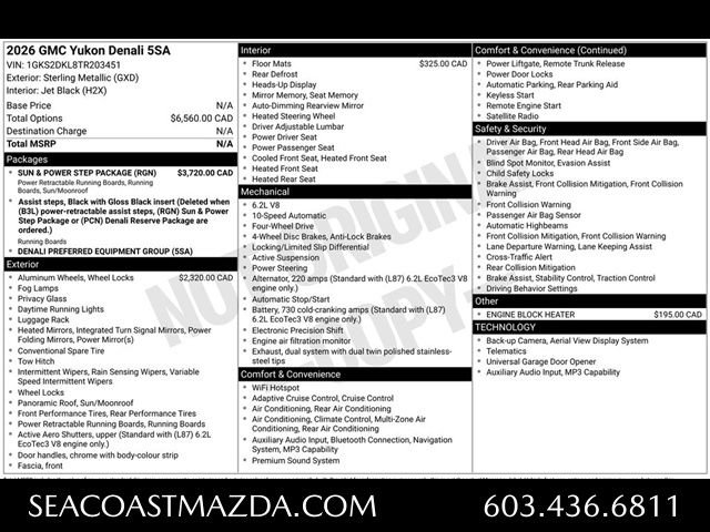 Used 2026 GMC Yukon Denali w/ Sun & Power Step Package AWD/4WD image 43